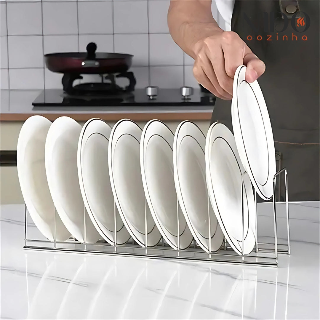 Suporte para Pratos em Aço Inoxidável