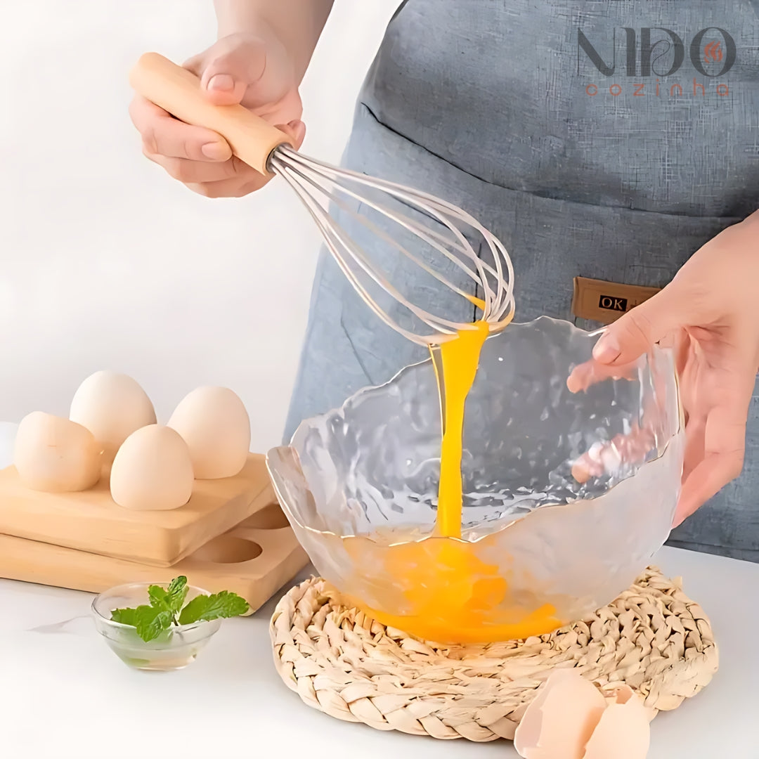 Conjunto de Utensílios de Cozinha Com Alça de Madeira