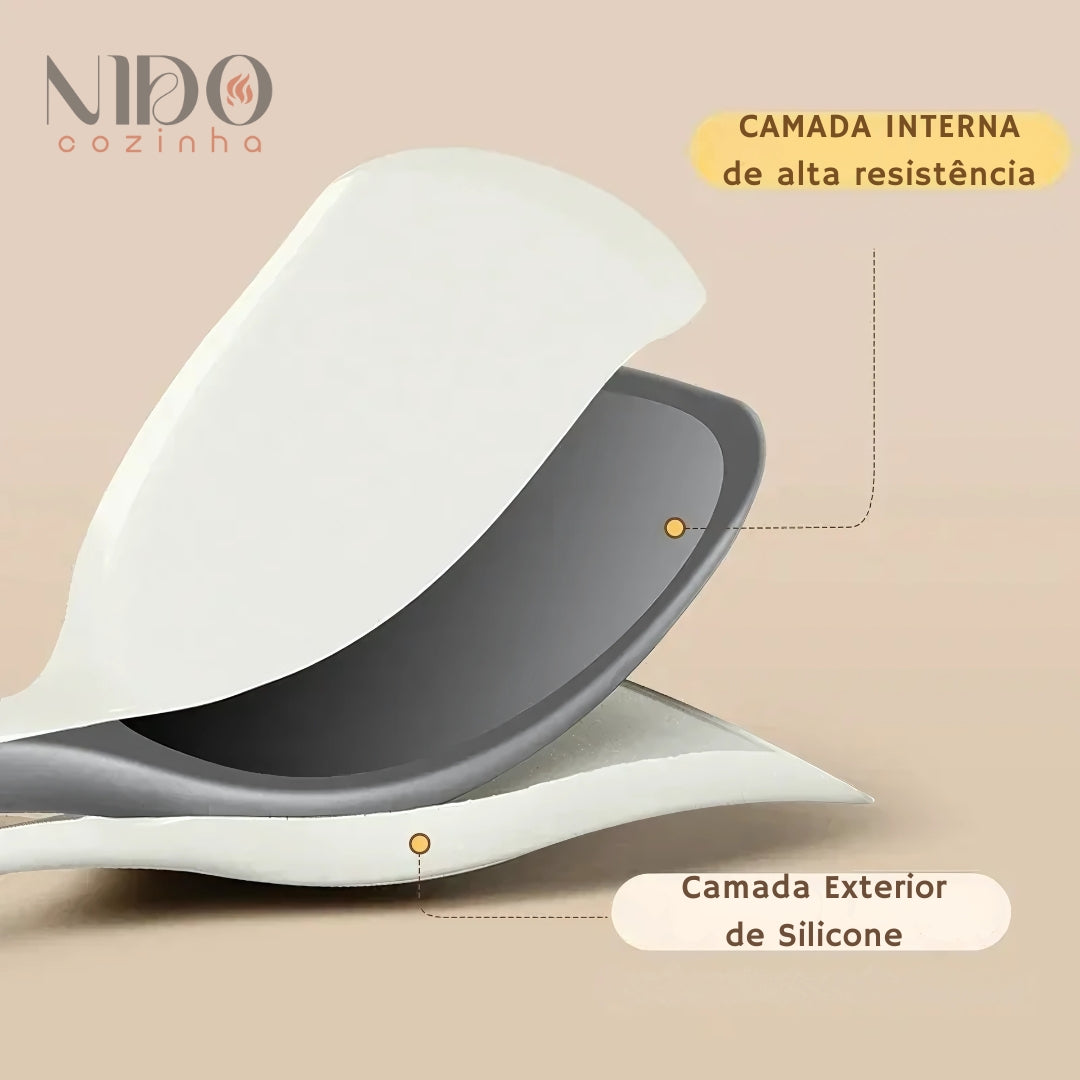Conjunto de Utensílios de Silicone com Suporte
