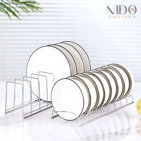 Suporte para Pratos em Aço Inoxidável