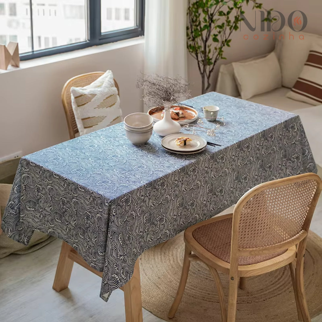 Toalha de Mesa Ondas Japonesas
