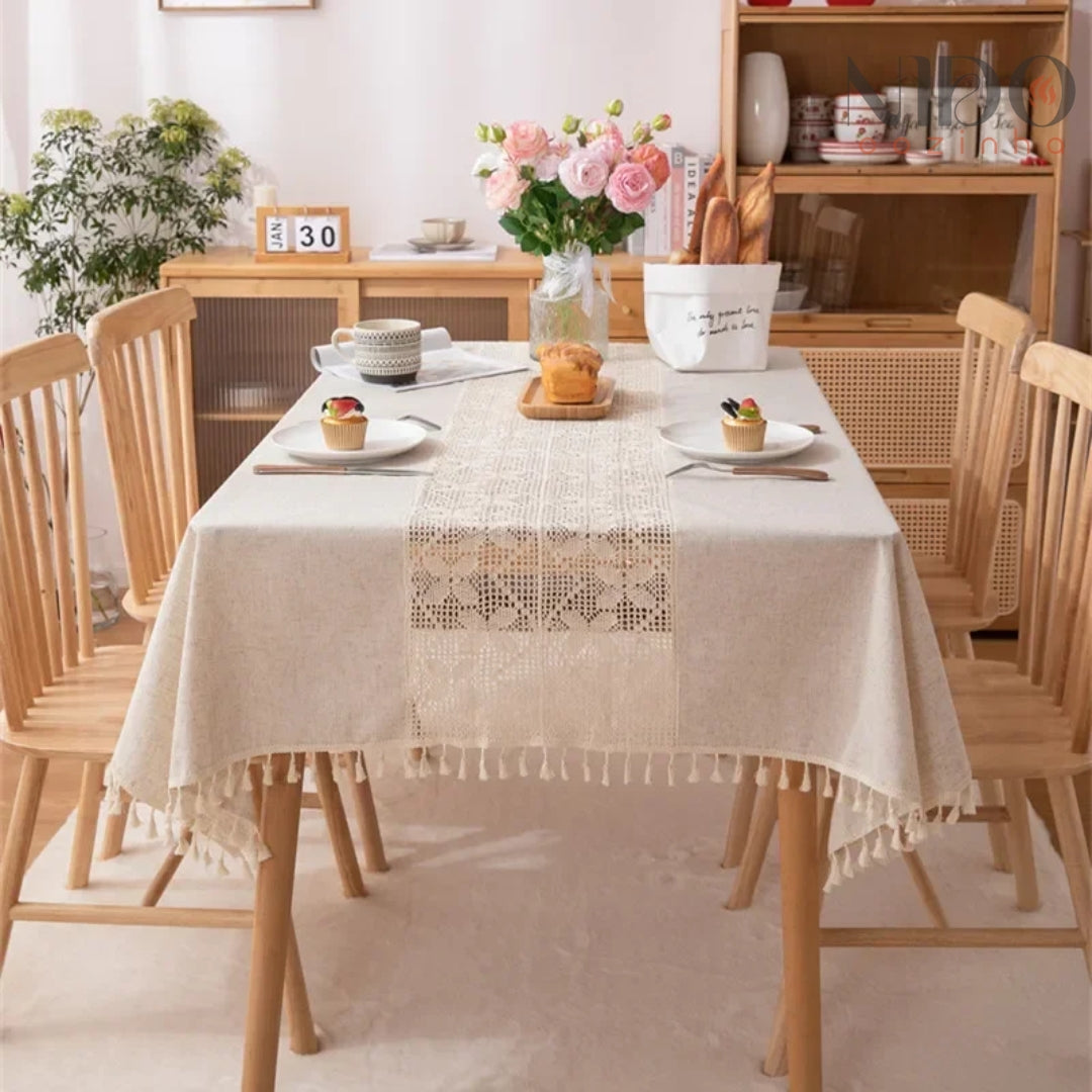 Toalha de Mesa Linho & Renda Nido