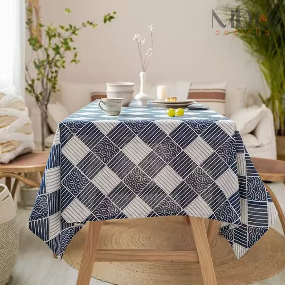 Toalha de Mesa Estilo Japonês Xadrez
