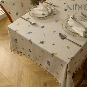 Toalha de Mesa Flor do Campo com Bordado Natural
