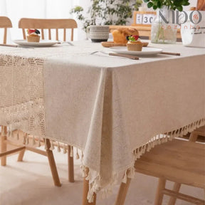 Toalha de Mesa Linho & Renda Nido