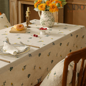 Toalha de Mesa Flor do Campo com Bordado Natural
