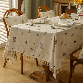 Toalha de Mesa Flor do Campo com Bordado Natural